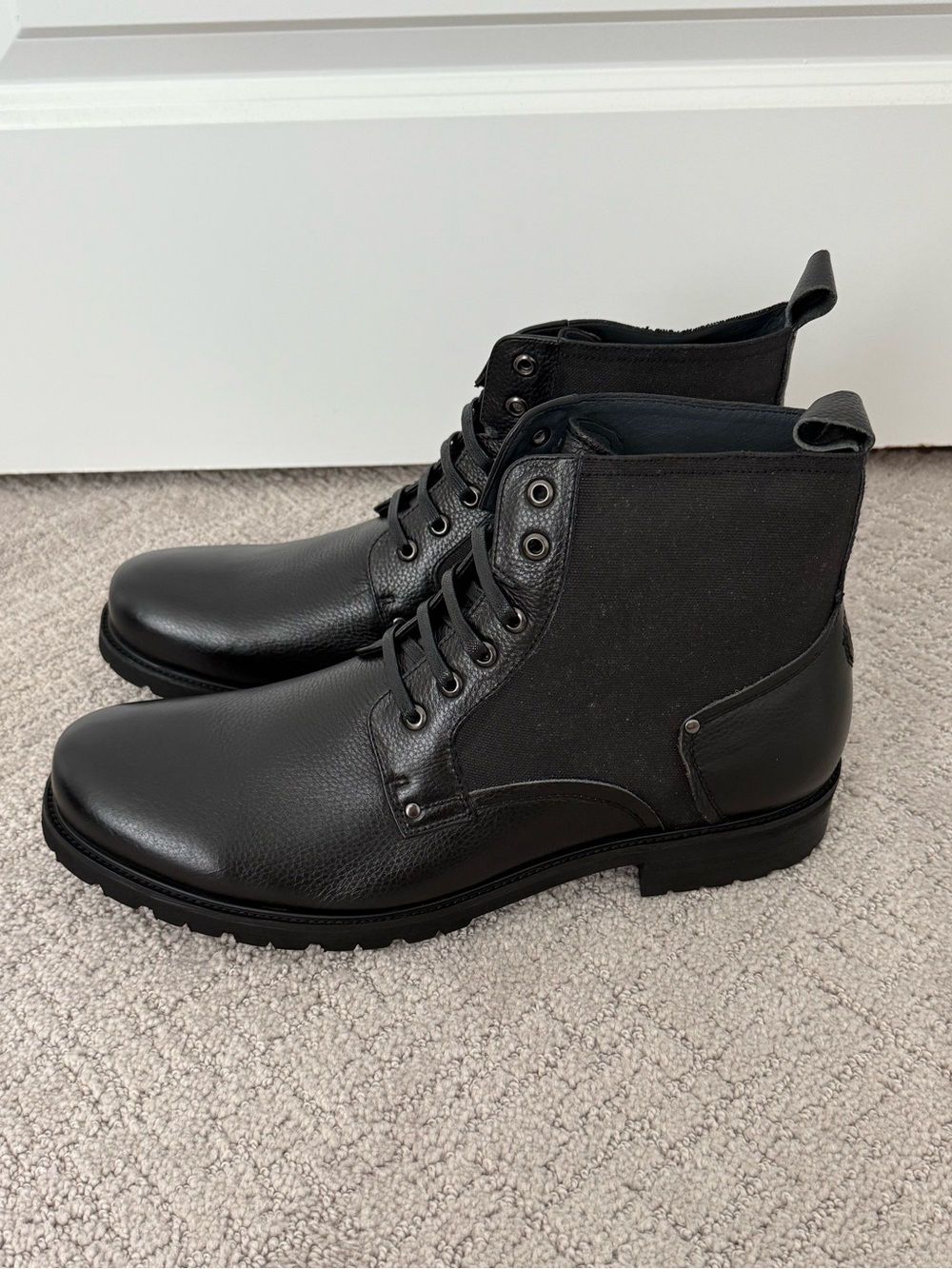 English Laundry Whitley Leather Mixed Media Boot In Black Men’s Size 13M New